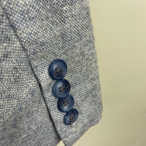 Vintage Profile Oversized Wool Blend Blue Whir Jacket One Size - Picture 8 of 9